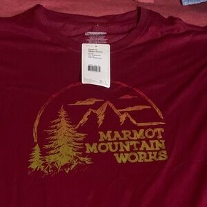 Red Short Sleeve Marmot tee